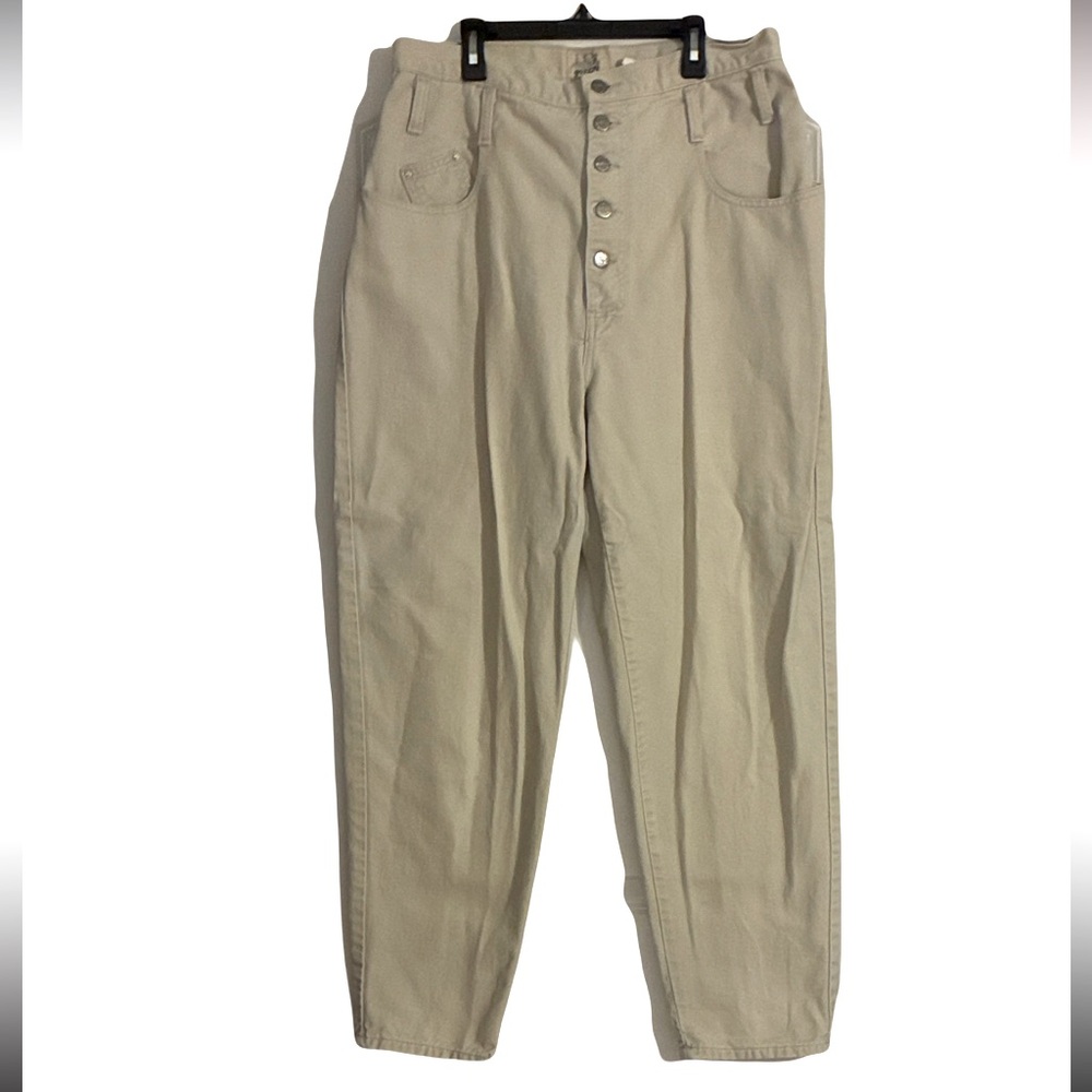 Sasson Jeans High Rise Women's Beige Button-Fly